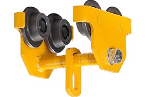 Hasopy Manual Trolley, 1 Ton/2200 lbs Load Capacity Push Beam Trolley Steel, 2.5" - 5.5" Adjustable Flange for Lifting, I-Beam Trolley, Heavy Duty Beam Trolley Hoist w/Dual Track Rollers