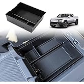 BestEvMod Console Organizer for 2022-2026 Rivian R1T/R1S (W/O Coin, Black) | Armrest Storage Box ABS Material with PVC Trim Accessories