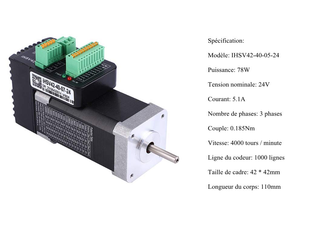 Servomotore Integrato JMC IHSV42 78W 4000RPM 0.185Nm 24VDC, Motore DC Con Ingranaggi Metallici Per Utensili Ed Elettronica