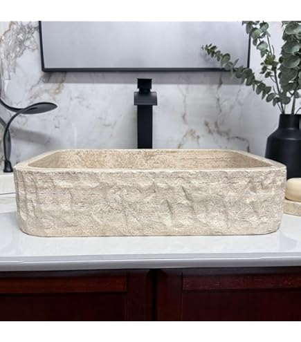 marble♡ Hand chiseled stone sink - Medium 16 inch round style tray