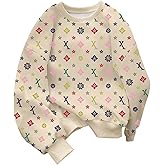 Verdusa Men's Colorful Graphic Sweatshirt Long Sleeve Crew Neck Casual Loose Pullovers