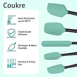 Coukre Silicone Spatula Set of 5,High Temperature