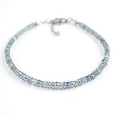 InfinityGemsArt Tanzanite Bracelets for Women, Bi Color Beaded Natural Gemstone, 925 Sterling Silver Adjustable 8 inch Chain, Chakra Healing Crystals, December Birthstone Jewelry, Premium Christmas Gifts For Her