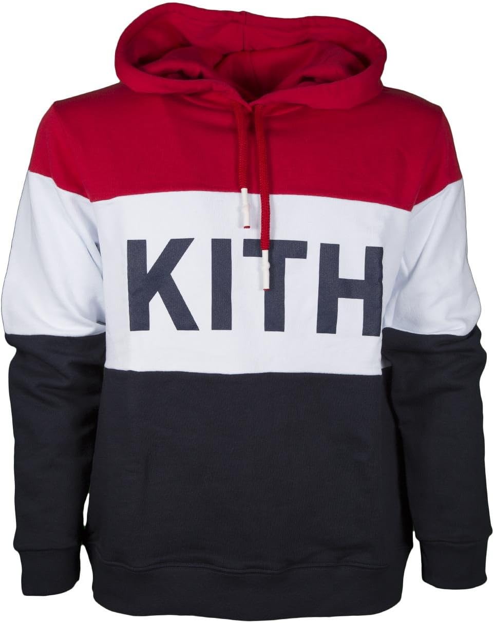 KITH Felpa Uomo K011 Tricolore con Cappuccio