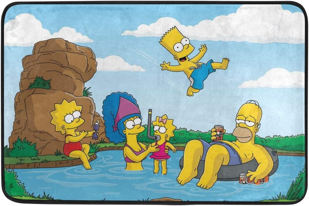 Cartoon The Simpsons Carpets Home Door Mats Anti Slip Entrance Rugs Doormats,23.6x15.7 inch