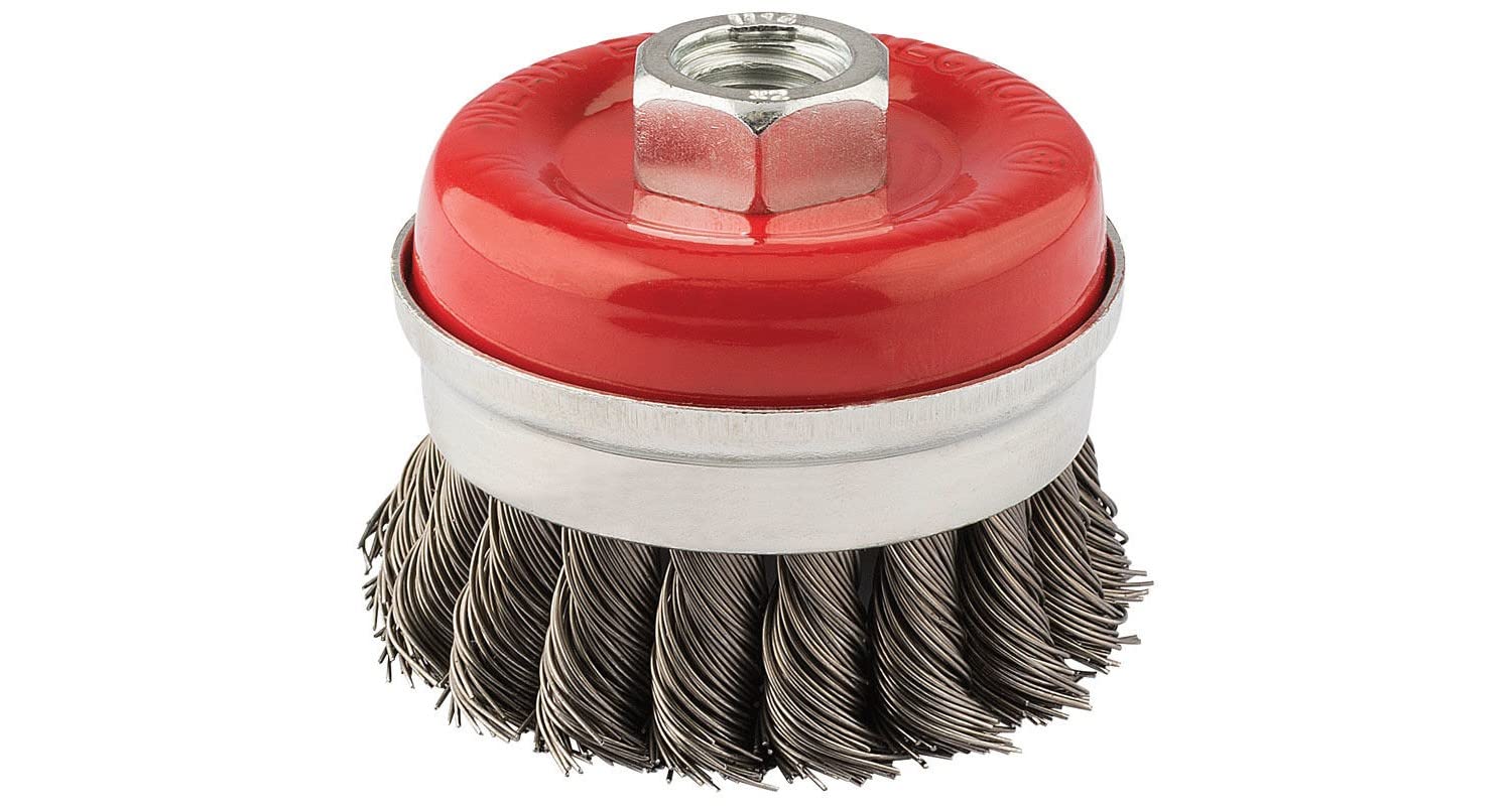 Draper 41447 Twist Knot Wire Cup Brush, 60mm x M14 , Blue — image 1