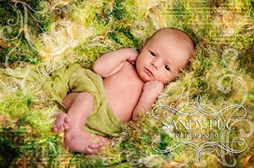 Green Baby Photography Prop Blanket 24x24 Soft Greens Newborn Photo Prop Blanket Hand Knit