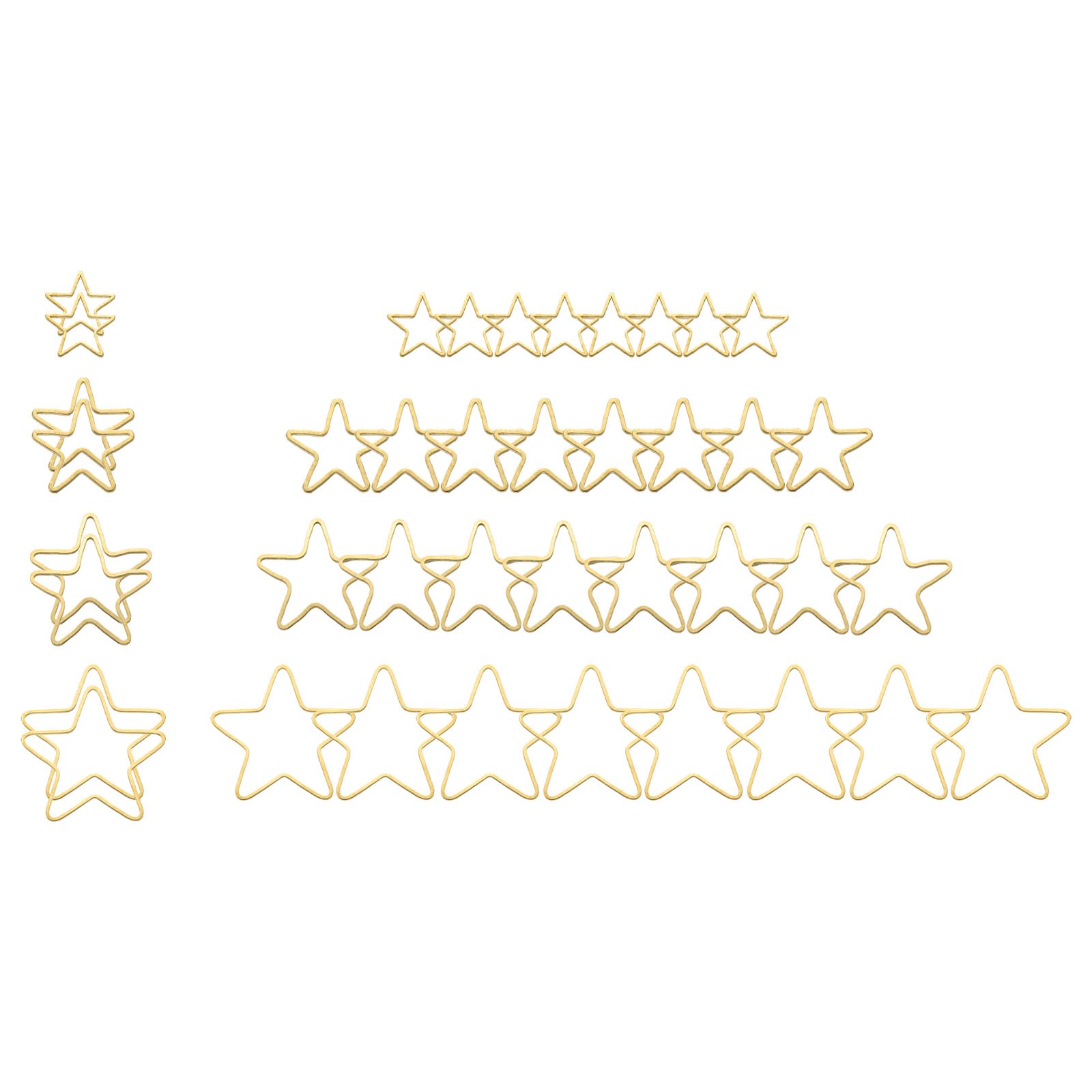 PATIKIL 80Pcs Open Bezel, 4 Sizes Star Resin Bezels Charm Pendants Open Back Bezels Alloy Hollow Frame Bulk for Resin Craft Making, Gold Tone