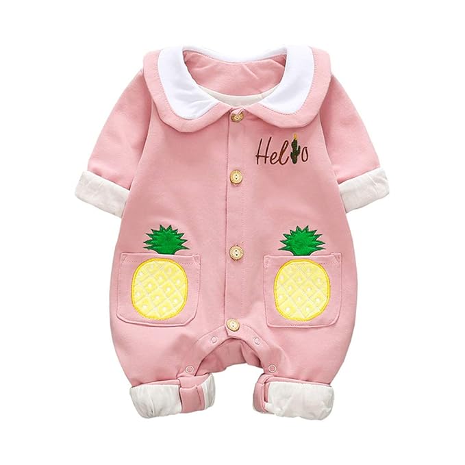 DorkasDE Baby Strampler Neugeborene Kleinkinder Strampleranzug Overall Cartoon Jumpsuit Frühling Herbst Babykleidung