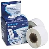 30327 Dymo Filing Label - 0.56" Width x 3.43" Length - 1 / Box - 130/Roll - Direct Thermal - White