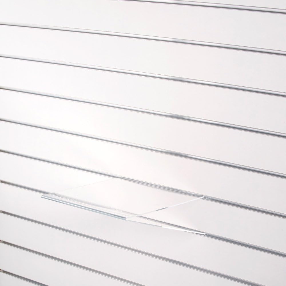 Shopfitting Warehouse Slatwall Acrylic Shelf with Bottom Support - 250mm x 250mm