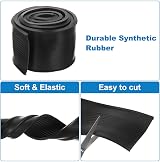sourcing map 9 Ft U Shape Rubber Garage Door Bottom Weather Seal Stripping Black view 3