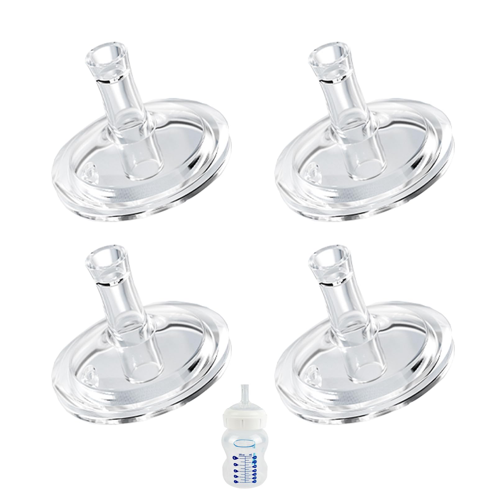 Photo 1 of Sippy Straw Nipples for Dr. Browns Wide Neck Baby Bottles, Trainer Sippy Cup 100% Food Grade Silicone Soft Nipple, 8m+, Pack of 4