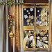 YaMeiDa 3D Snowflake Stickers Christmas Winter Large Gold and Silver Snowflake Cling Stickers Decals for Widows Wall Decor Craft Party Supplies -4 Sheets 52 pcs
