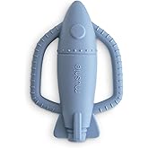 mushie Silicone Baby Rocket Rattle Teether Toy