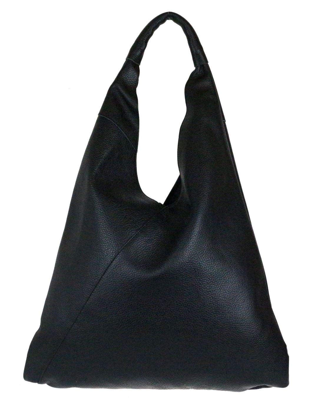 Girly Handbags Womens V Shape Genuine Top Handle Bag - Black