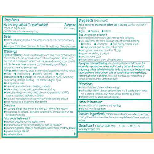 Купить Bayer Chewable Low Dose Aspirin в интернетмагазине Amazon с