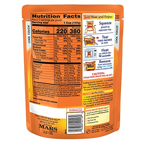 UNCLE BEN'S Ready Rice: Long Grain & Black Beans, Cilantro Lime (12pk)