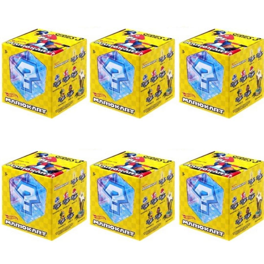 Photo 1 of Hot Wheels Mario Kart Series 3 Blind Box Pack of 6 – Die?Cast Mystery Vehicles Ages 3+