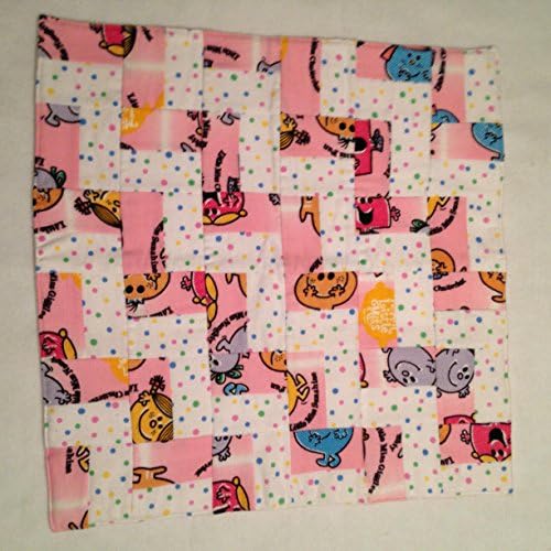 American Girl Doll Quilt, flannel reversible quilt, Little Miss quilt, 18"x18", 319