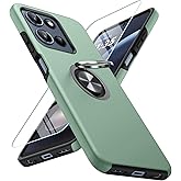 JAME for Motorola Moto G 2025/2026 Case, Moto G Play 2026 Case with Screen Protector, Dual Layer Military Grade Shockproof Cover with Ring Holder Stand Kickstand Protective Phone Cover, Alpine Green