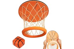 Hanging Indoor Basketball Hoop, Mini Basketball Hoop for Ceiling, Indoor Basketballs Game Set with Balls, Easy Mount Over Hoo