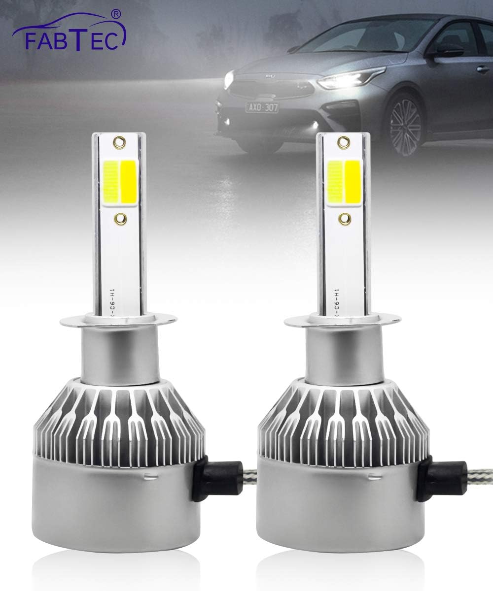 FABTEC NIGHTTECH C6 H1 60W/3800LM All In One Compact Design LED Headlight Conversion Kit for Cars 6000K (SILVER)