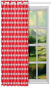 Cortinas de ventana para niños Círculos grandes y puntos de color rojo