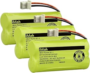iMah BT183342/BT283342 Cordless Phone Battery, Compatible with BT166342/BT266342 BT162342/BT262342 AT&T EL52100 EL50003 CL80100 CL80111 CRL80112 EL50003 VTech CS6709 CS6609 CS6509 CS6409, Pack of 3