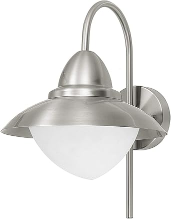Eglo Aussen Wandlampe Sidney 1 Flammige Aussenleuchte Wandleuchte Aus Edelstahl Glas Weiss Opal Matt Farbe Silber Fassung E27 Ip44 Amazon De Beleuchtung