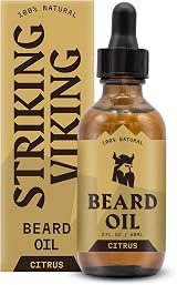 Striking Viking Beard Oil for Men 2 Fl Oz Citrus Scent Natural Conditioner