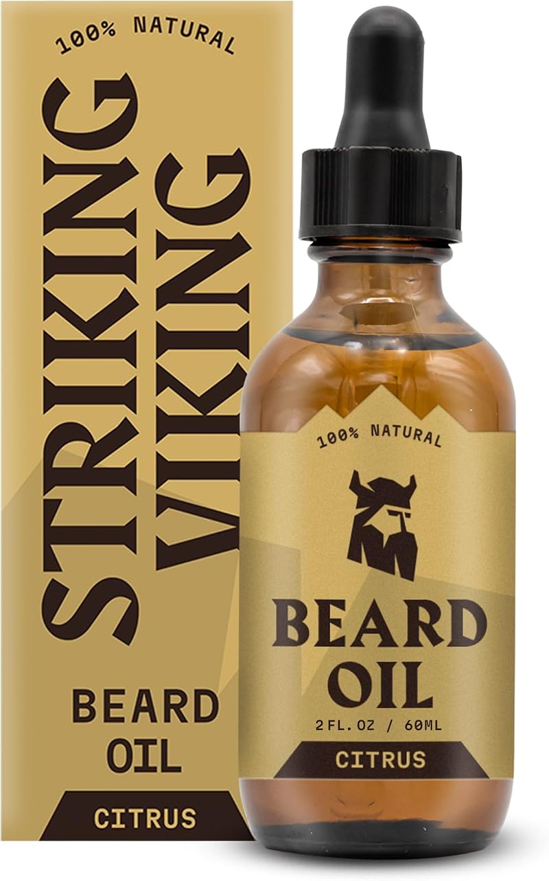 Striking Viking Beard Oil for Men 2 Fl Oz Citrus Scent Natural Conditioner