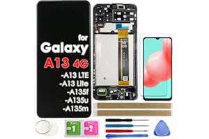 FONTECHO LCD Screen Replacement Touch Display Digitizer Assembly with Frame for Samsung Galaxy A13 4G A13 LTE A13 lite A135f A135u A135m 6.6 inch (NOT for A13 5G)