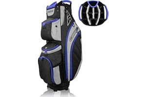LIVSINGOLF 14 Way Golf Cart Bag for Push Bag Classy Design Full Length with Cooler, Rain Hood, Putter Well