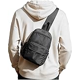 Crossbody Sling Backpacks Sling Bag for Men Women, Small Shoulder Backpack, Anti Theft One Strap Motorcycle Backpack, Mini Tactical Chest Bags Daypack for Casual Travel Hiking Gym Outdoor Sports Black