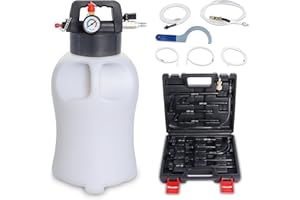 Transmission Fluid Pump Pneumatic Extractor and Dispenser Tool Kit, 8L ATF Fill and Evacuator Oil Can Set with 15PCS ATF Adap
