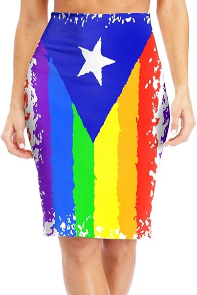 rainbow bodycon skirt