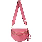 Pure Colour Crossbody Bag Bum Bag for Women,Spacious Purse Fanny Packs Belt Bag,Oversized Bum Bag (Colour Bum Bag-Watermelon Red)