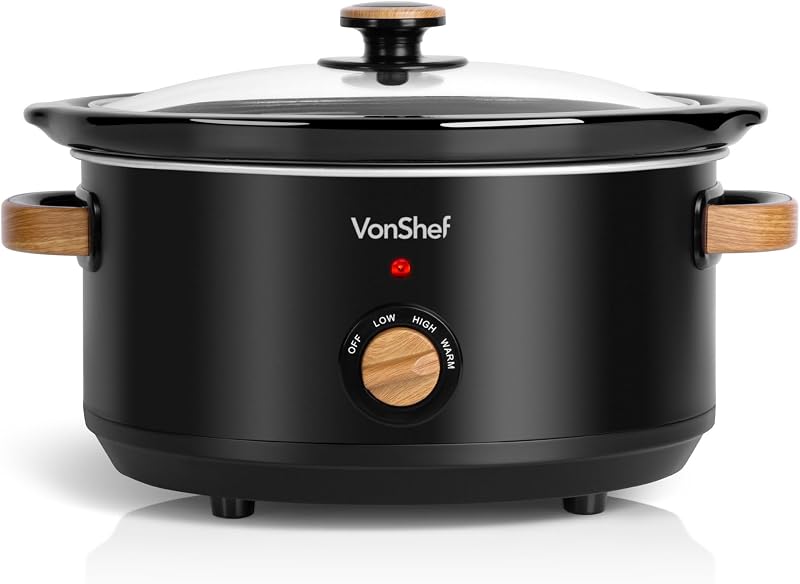 VonShef Fika 3.5L Slow Cooker Nordic Design With Removable Ceramic Pot