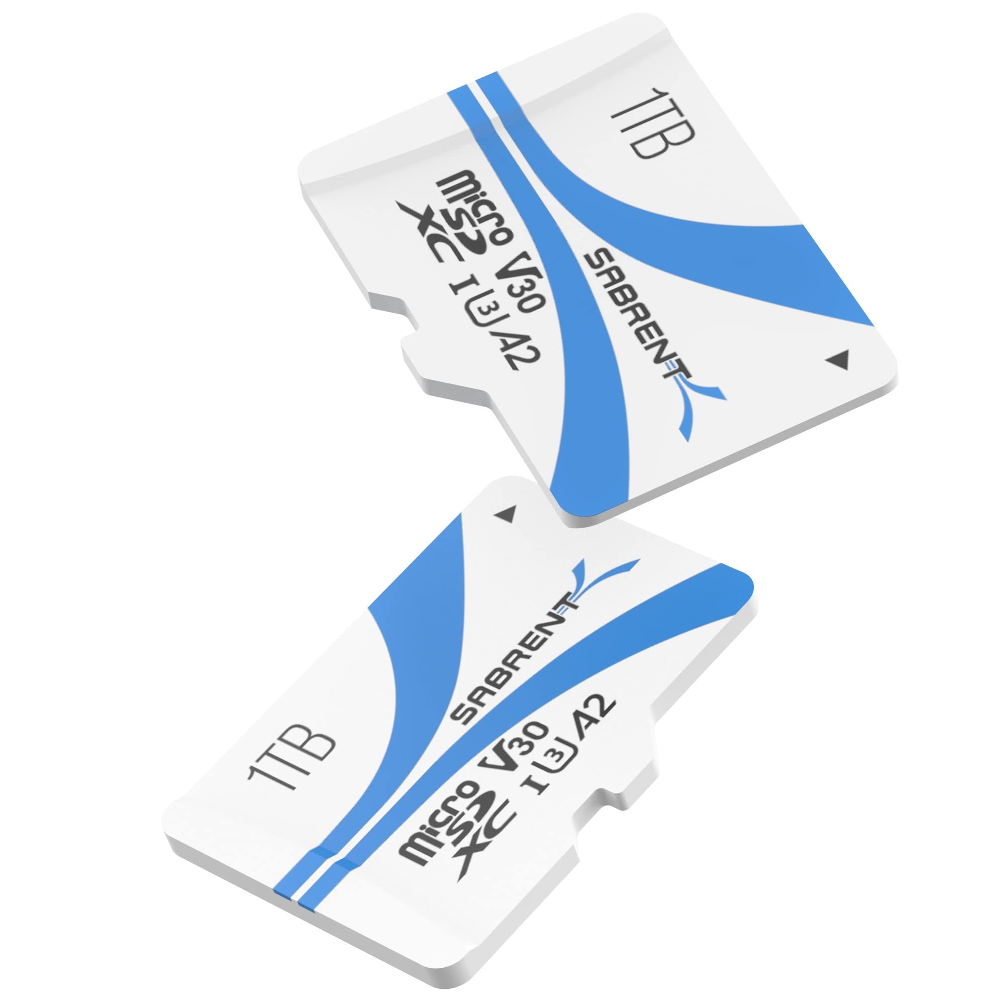 SABRENT Rocket V30 A2 1TB MicroSDXC Memory Card 2-Pack R100MB/s W30MB/s (SD-MQ30-1TBX2)