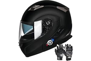 FreedConn Motorcycle Bluetooth Helmet BM2-S Flip Up Modular Bluetooth Motorcycle Helmet Voice Dial Hands-Free Call 500M 2-3 Riders MP3 FM DOT Motorcycle Helmet with Bluetooth 3.0 (Large, Matte Black)