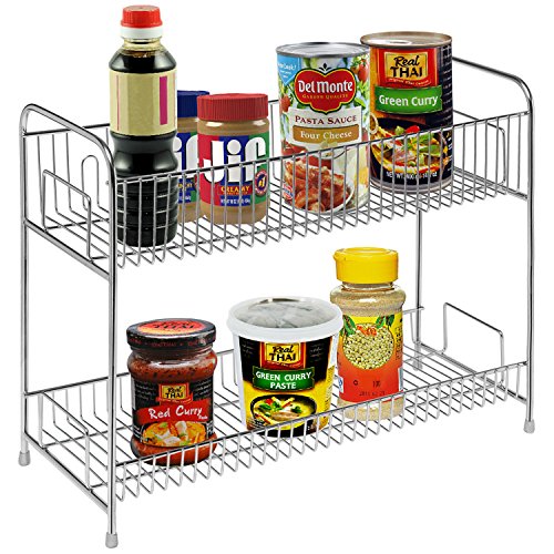 Stainless Steel 2 Tier Spice Jars Condiment Bottles Canned