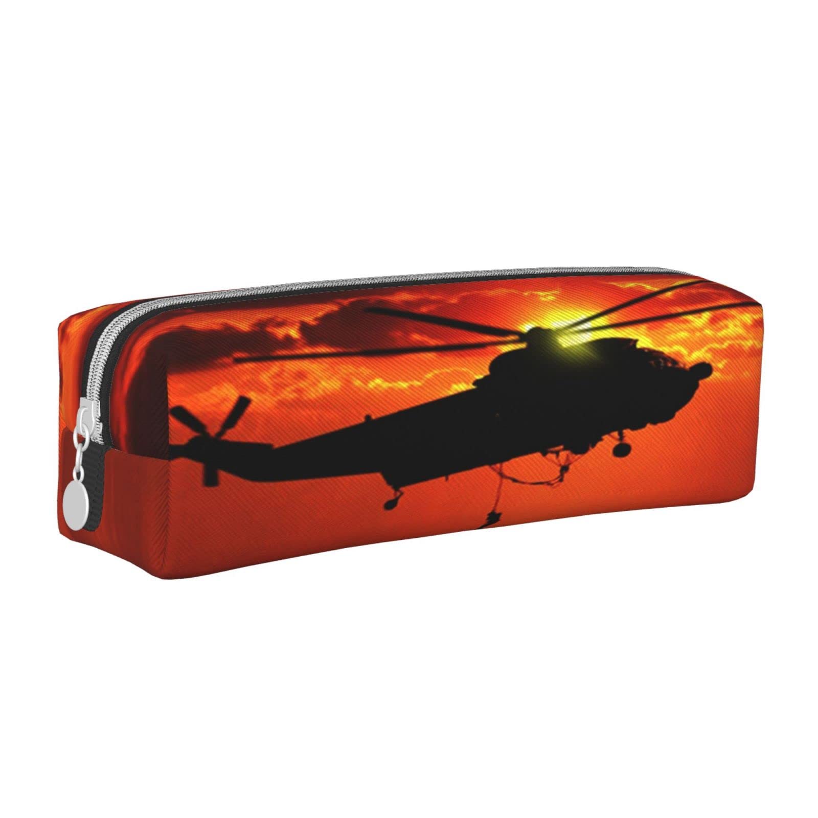 HAOSOFT Pencil Case, Helicopter Plane, Large Capacity for 32 pens, Polyester, Zipper, Unisex, Modern Style, School, Office, Travel, Everyday Use