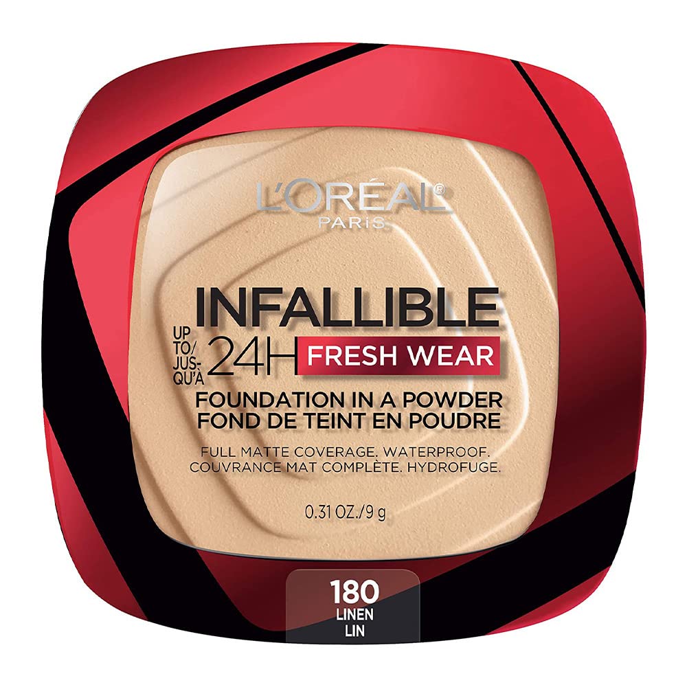 Photo 1 of **PRODUCT BROKEN**L'Oreal Paris Makeup Infallible Fresh Wear Foundation in a Powder, Up to 24H Wear, Waterproof, Linen, 0.31 oz. (Packaging May Vary)