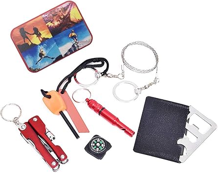 Amazon Lazayyii サバイバルツール サバイバル装備 サバイバルキット サバイバルグッズ 6点セット Sos屋外生存 安全対策 多機能 サバイバルキット 応急処置 救急キット キャンプ装備 B Lazayyii 応急処置 救急箱