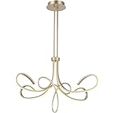 GEORGE KOVACS P5437-697-L Astor LED Chandelier, 1-Light, 30 Total Watts, 21-in H x 38-in W, Soft Gold
