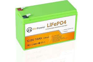 BtrPower 12V 10Ah LiFePO4 Battery,3000+ Deep Cycles Lithium Batteries,Built-in 10A BMS,Perfect for Cyberpower UPS,Fishfinder,Lighting,Power Wheels,Lighting,Lawn Mower