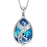 SCZKLAQ Phoenix Necklace for Women 925 Sterling Silver Phoenix Pendant Necklace Crystals Phoenix Jewelry Gifts for Women Mom