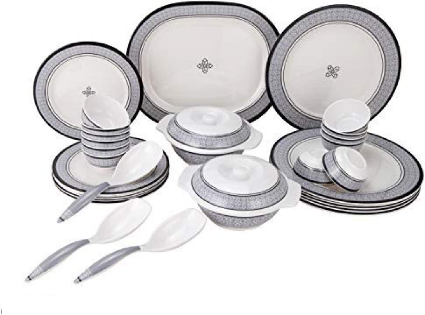 STEHLEN Melamine Dinner Set - 32 Pieces, Grey