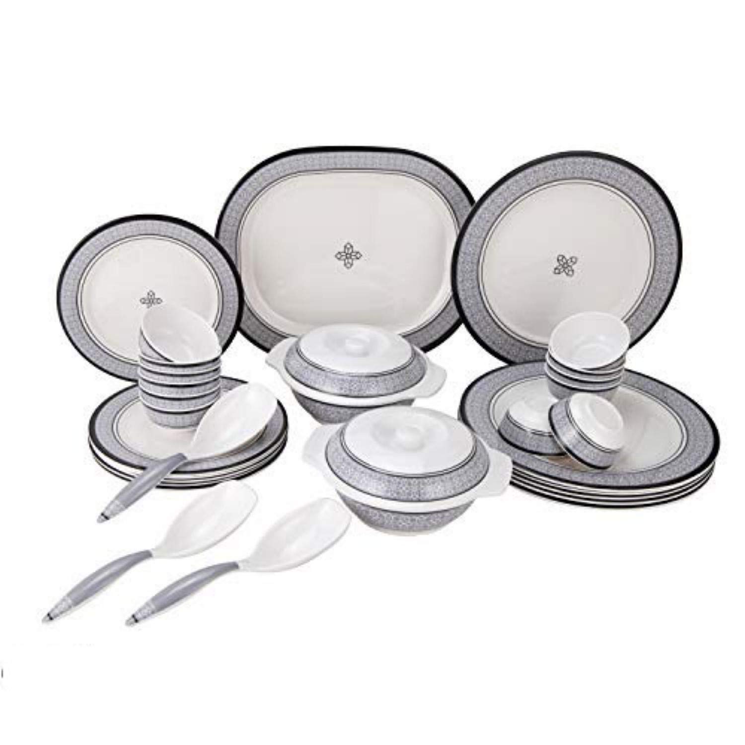 STEHLEN Melamine Dinner Set - 32 Pieces, Grey